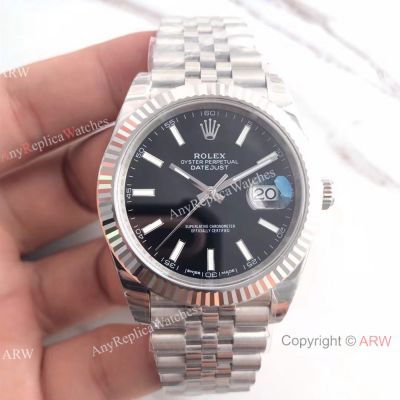 (EW) Copy SWISS 3235 Rolex DateJust II Black Dial Ss 41mm Watch